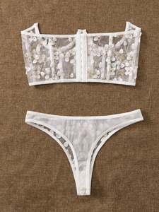 Lingeries Sex Hot Erotische Volwassen Strapless Kanten Bralette Lungerie Body Set Bh Witte Meisjes Sexy Pure Lingerie Corset Bustier - Product Image 3