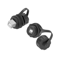 Connecteur Électrique Étanche Type-B Durable Lshitech avec Couvercle de Protection, M20.8 Femelle Type-B vers Prise USB pour Montage sur Panneau