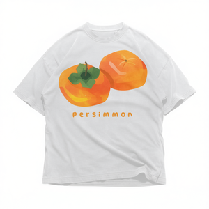 T-shirt con grafica a tema di frutta (cachi), Oversize, Unisex, Streetwear, Morbida, Stile Vintage, Estetica - Product Image 2