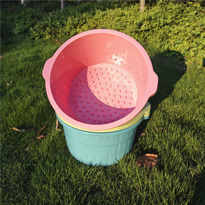 Baignoire pour les pieds en plastique, diamètre 40 cm, profonde, avec points en relief pour massage à domicile - Product Image 4
