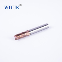 Fraise à fond plat WDUK en alliage dur de haute qualité HRC55, 2/3/4 dents, revêtement carbure-tungstène, fraise conventionnelle