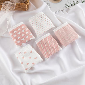 رخيصة مريحة تنفس الملابس الداخلية الوردي والأبيض الفتيات مثير الصورة القطن ستريتش النساء اللباس الداخلي - Product Image 5