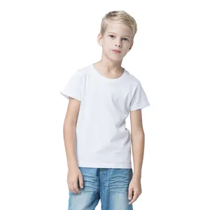 Kaus katun uniseks dan Tank top anak laki-laki dan perempuan kaus Jersey dengan kerah O-Neck polos dicelup