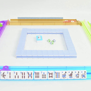 En Stock: Juego de Mahjong Americano de Lujo Personalizado, Moderno, de Acrílico Azul y Cristal, 166 Fichas, Plegable, para <span class=keywords><strong>Ajedrez</strong></span>/Cartas, Regalo para el Hogar - Product Image 3