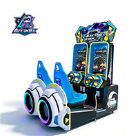 Machine d'arcade de course automobile pour enfants à monnayeur, 2 joueurs, simulateur de conduite, jeu vidéo pour parc d'attractions intérieur