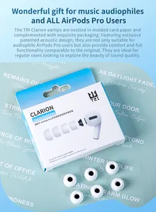 TRI Clarion Forapp 0.35mm Ultra-mince <span class=keywords><strong>3</strong></span> paires d'écouteurs en silicone de remplacement <span class=keywords><strong>embouts</strong></span> d'oreille avec trou de réduction du bruit - Product Image 6