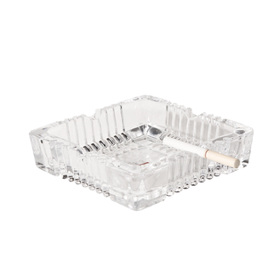 Cenicero de Cristal Transparente Cuadrado, Cenicero de Cristal para Cigarrillos sin Humo, para el Hogar, Bar, Oficina, Hotel - Product Image 1