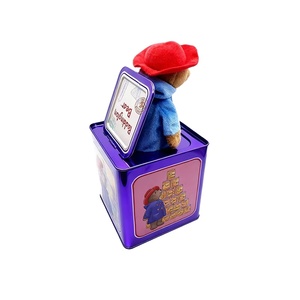 Boîte à musique en métal en gros, motif <span class=keywords><strong>Petit</strong></span> <span class=keywords><strong>Chaperon</strong></span> <span class=keywords><strong>Rouge</strong></span> et ours en peluche, jouet animal en peluche à manivelle, boîte carrée universelle en métal - Product Image 3