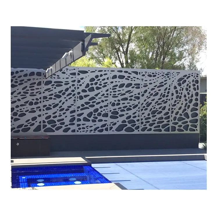 Özel lazer kesim alüminyum çit panelleri Villa bahçe dekoratif yüzme havuz çiti Metal ekran bahçe çit