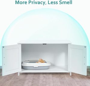 Caja de arena para gatos de madera con puerta de Granero, casa de mascotas, muebles de baño para sala de estar, se adapta a la mayoría de las cajas de arena - Product Image 3