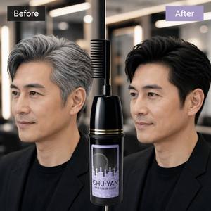 CHU·YAN Champú Tinte para el Cabello a Base de Hierbas Sin Amoníaco 500ml - Color Negro Natural de Larga Duración con Extractos de Ginseng y Jengibre - Product Image 6
