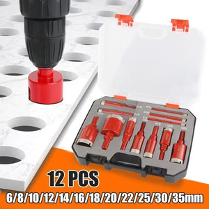 FEIDA Set da <span class=keywords><strong>12</strong></span> Pezzi Punte a Corona Diamantate 6-35mm per Piastrelle in Porcellana Marmo Ceramica con Gambo Triangolare - Product Image 4