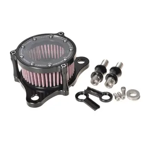 Motorcycle Aluminum Retro Air Filter Purifier For Harley XL883/1200 X48 Glass Transparent Parts