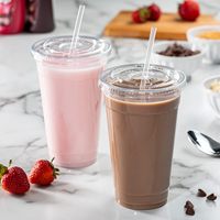 Tasse à thé au lait en plastique jetable de qualité aéronautique 24oz/700ml avec couvercle 100 ensembles pour boissons et boissons