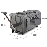 Sac à dos trolley pliable et respirant grande capacité pour animaux de compagnie, idéal pour les voyages avec chats et chiens
