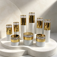 Ensemble d'emballage de luxe pour soins de la peau : Flacon pompe en verre blanc nacré pour lotion 20ml 30ml 50ml 100ml 120ml et pot de crème visage 30g 50g 100g