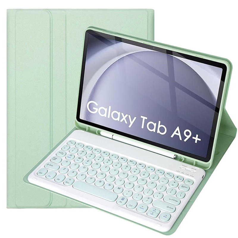 Чехол для клавиатуры для планшета Samsung Galaxy Tab A9 + 11 дюймов 2023 (SM-X210/X216/X218) Съемная крышка клавиатуры с держателем для карандашей