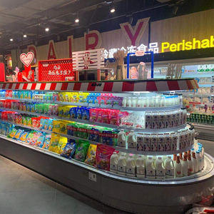 Supermercato Multideck Open Chiller carne frutta verdura tenda aria frigorifero - Product Image 3