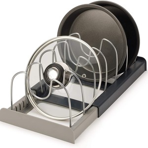 Extendable Adjustable Baking Tray Rack Kitchen Utensil Cookware Drawer Storage Organizer Pot Lid Holder Rectangular Standing - Product Image 1