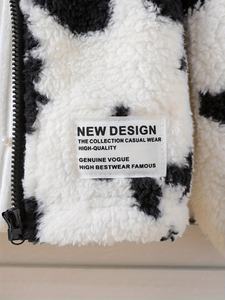 Cardigan à capuche imprimé ours laitier en peluche pour bébé garçon, avec fermeture éclair, manches longues, <span class=keywords><strong>manteau</strong></span> court pour l'<span class=keywords><strong>hiver</strong></span> - Product Image 5