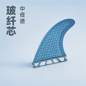 Aileron de planche de surf en fibre de verre, ensemble gauche, centre, droit, motif nid d'abeille bleu, ailerons de paddleboard - Product Image 5