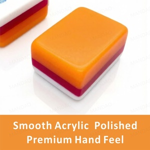 Luxury 4-Layered Anti-fade <b>Set</b> Acrylic American <b>Mahjong</b> Tiles Modern Engraved Light Orange for Singaporean Family Parties Games - Product Image 5
