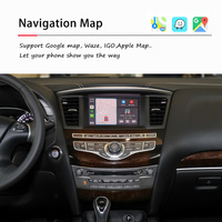 Interface multimédia de voiture, tableau de bord, autoradio, rétrofit, décodeur Apple CarPlay sans fil, Android Auto pour Infiniti QX60 2014-2020