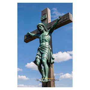 Sculpture en bronze géante personnalisée de Jésus Redresseur méditant pour décoration extérieure de jardin d'église, statue de méditation de Jésus-Christ - Product Image 5