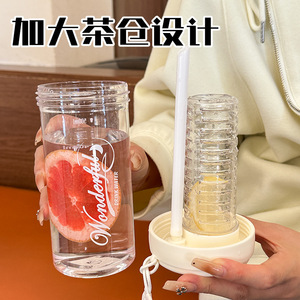 Wonderful Drink Water Cup 500ml-600ml With Straw <b>Tea</b> <b>Infuser</b> Portable For Student Back To School - Product Image 2