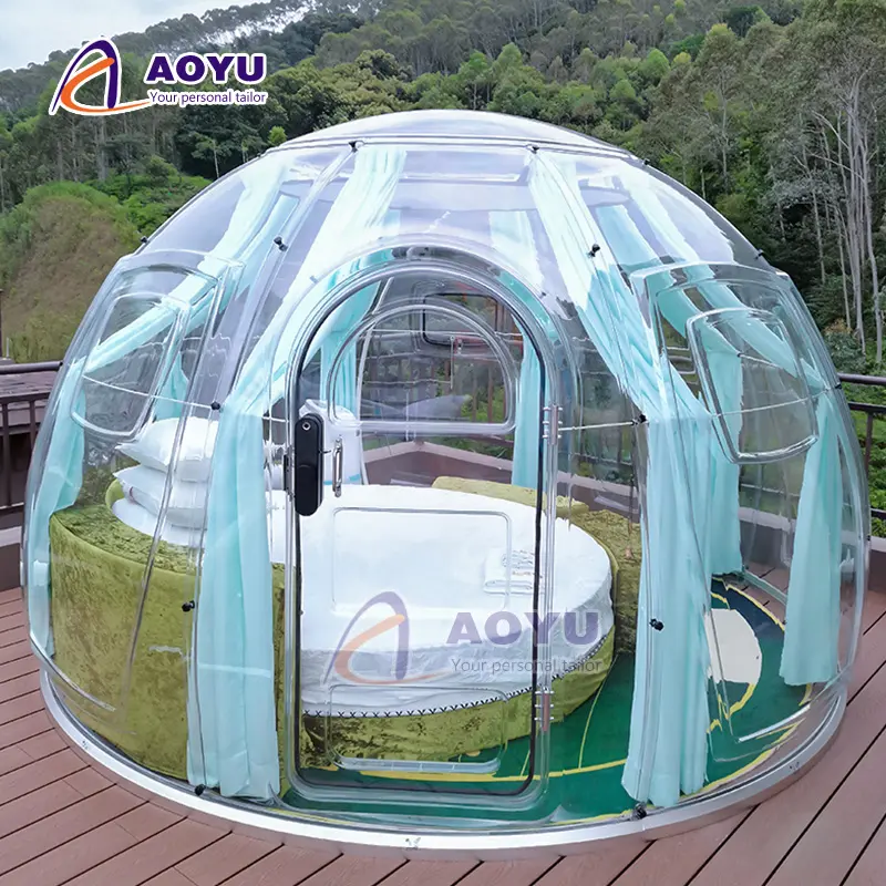 Tienda de campaña al aire libre, domo de plástico transparente para casa de Hotel