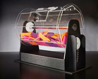 Boîte à bulletins personnalisée moderne et écologique en acrylique avec serrure, tambour de tombola pour billets de loterie