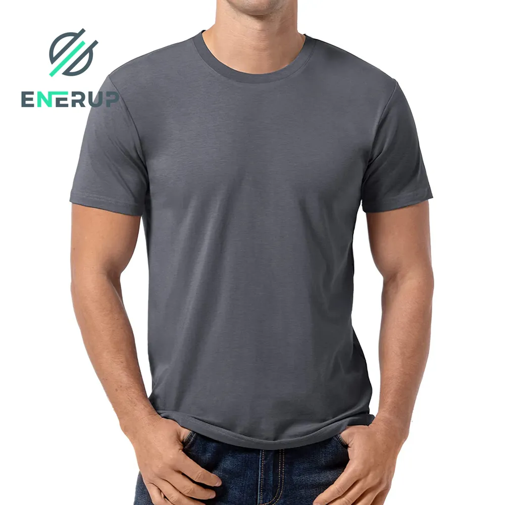 Enerup OEM/ODM Повседневная пользовательская толстовка, ультра мягкая бамбуковая Мужская одежда, рубашка с коротким рукавом, футболка для мужчин