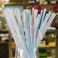 Pailles en plastique biodégradables écologiques jetables colorées, lot de 100, pour cadeaux, pailles à boire en vrac