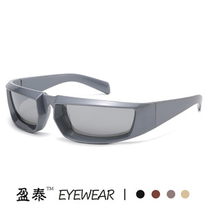 Lunettes de soleil steampunk Y2K pour femmes, lunettes de soleil sport miroir UV400, monture PC, protection solaire classe 2 - Product Image 1