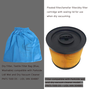 Filtre HEPA à cartouche haute efficacité pour textiles 	   Sac filtrant pour aspirateurs eau et poussière Parksides <span class=keywords><strong>Lidl</strong></span> PNTS 1500 D5 - <span class=keywords><strong>LIDL</strong></span> IAN 304887 - Product Image 5
