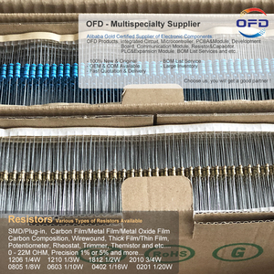 Vendita Diretta di Fabbrica Vari Resistori 1/4W 1/2W 1/6W 1/8W 1W 2W 3W 1% o 5% da <span class=keywords><strong>0</strong></span> a 22M Ohm Resistori a Film Metallico/Carbonio - Product Image 2