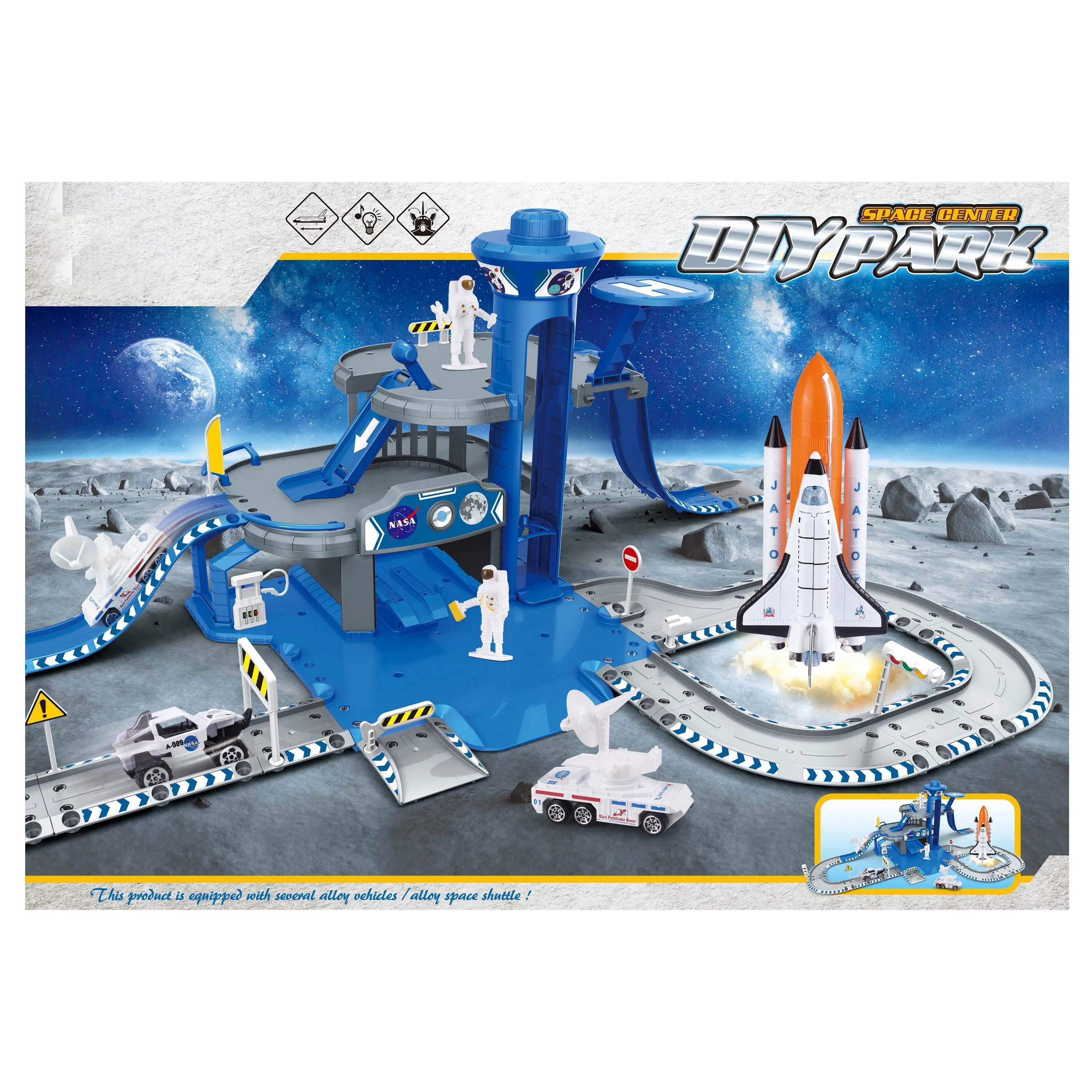 Alloy Space Complex Parking lot aerospace combination space exploration die cast metal vehicles toys
