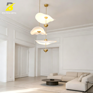 Lustre suspendu pour projet hôtelier, décoration artistique, avec LED et contrôle par application, luminaire de plafond vertical créatif flottant - Product Image 6