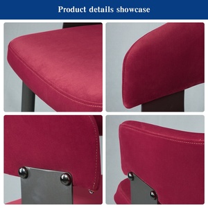 <span class=keywords><strong>Chaise</strong></span> de salle à manger <span class=keywords><strong>en</strong></span> velours rouge respirant de qualité supérieure avec pieds noirs mats pour restaurant et usage domestique - Product Image 4