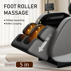 Silla de Masaje Plegable de Cuero PU Gris 4D de Gravedad Cero con Calefacción <span class=keywords><strong>para</strong></span> Cuerpo Completo, Shiatsu, <span class=keywords><strong>para</strong></span> Hogar y Oficina, Venta al por Mayor de Fábrica OEM ODM - Product Image 6