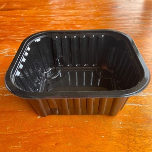 500 ml PET black disposable plastic food packaging tray