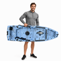 Kayak de pêche modulaire 1 personne en PEHD de 2,4 m/8 pi, moteur électrique en option, léger, 2 sections, facile à transporter, idéal pour les lacs et le surf