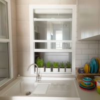 Ventanas Corredizas de Aluminio Premium Resistentes a la Oxidación con Vidrio de Baja Emisividad para Cocina, Patio, Villa, Casa Residencial Moderna