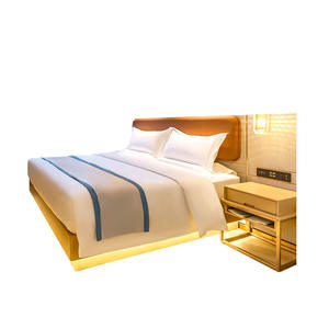Tête de lit capitonnée moderne sur mesure, taille Queen ou King, base en bois bon marché, cadre de lit, ensemble de meubles de chambre à coucher pour appartement ou hôtel - Product Image 1