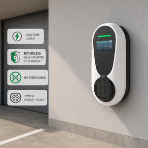 Caricatore EV Smart Tipo 2 da 22kW 32A Trifase Wireless Wallbox con Schermo RFID Antifurto Senza Cavo per Casa e Uso Commerciale M3 EU - Product Image 3