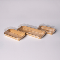 Boîte à sushi avec couvercle transparent en PET recyclable, conteneur à sushi jetable pour emporter, 100% biodégradable et compostable, vente en gros, OEM
