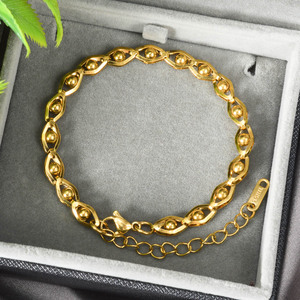 Dainty Stainless Steel <b>Ball</b> Inlay Wave Chain Hypoallergenic Trendy Fashion Women's <b>Bracelet</b> - Product Image 1