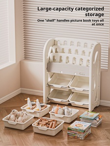 Ensembles de meubles pour enfants, étagères de <span class=keywords><strong>rangement</strong></span> en plastique multicouches modernes, organisateur de jouets et de livres, et armoire de salon - Product Image 2