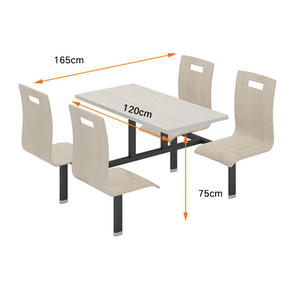 Juego de Mesa y Sillas Personalizadas de Fábrica OEM, Diseño Ergonómico Fácil de Limpiar para Uso en Restaurantes de Comida Rápida como KFC y McDonald's - Product Image 4