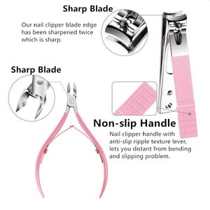 Kit Manicure donna Premium con tagliaunghie per cuticole Trimmer spintore lima per unghie in vetro per la cura delle unghie personali - Product Image 2